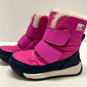 SOREL Toddler Whitney II Strap Boot Lavender/Navy Waterproof Winter Boots